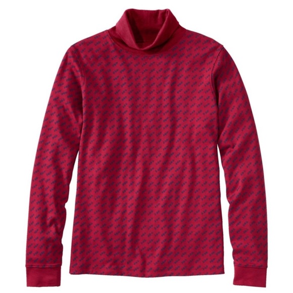 Women's L.L.Bean Interlock Turtleneck, Long-Sleeve Print NNT - Picture 1 of 8